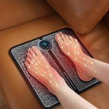 EMS Foot Massager | Folding Portable Feet Massage Machine | Electronic Muscle Stimulator Massage Mat USB Rechargeable
